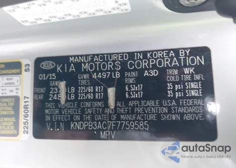 2015 Kia Sportage Lx from USA, damaged, VIN KNDPB3AC7F7759585